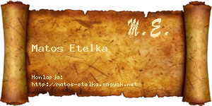 Matos Etelka névjegykártya
